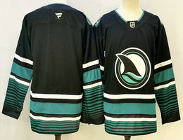 Fanatics San Jose Sharks Blank Black Authentic Stitched NHL jersey