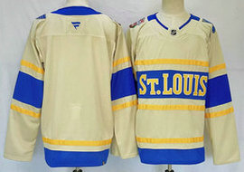 Fever St. Louis Blues Blank Cream 2025 Winter Classic Authentic Stitched NHL Jersey