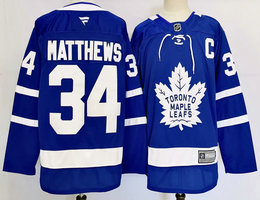 Fever Toronto Maple Leafs #34 Auston Matthews Blue With C Patch Authentic Stitched NHL Jersey