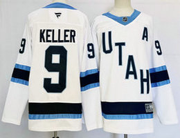 Fanatics Utah #9 Clayton Keller White Authentic Stitched NHL Jersey