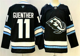 Fanatics Utah Mammoth #11 Dylan Guenther Navy 2025 With C Patch Stitched Jersey