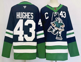 Fanatics Vancouver Canucks #43 Quinn Hughes Reverse Retro Authentic Stitched NHL jersey