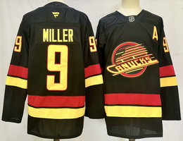 Fanatics Vancouver Canucks #9 J.T. Miller Black Authentic Stitched NHL jersey