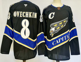 Fanatics Washington Capitals #8 Alex Ovechkin Black Reverse Retro Authentic Stitched NHL jersey