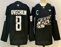 Fanatics Washington Capitals #8 Alex Ovechkin Black Tokyo Authentic Stitched NHL jersey