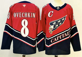 Fanatics Washington Capitals #8 Alex Ovechkin Red  2025 Reverse Retro Authentic Stitched NHL Jersey