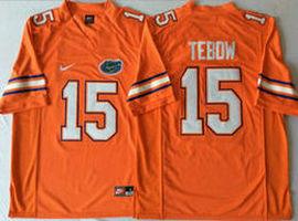 Florida Gators #15 Tim Tebow Orange Authentic Stitched NCAA Jersey