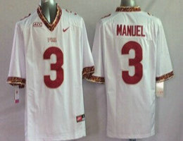 Florida State Seminoles #3 E.J Manuel White Authentic Stitched NCAA Jersey