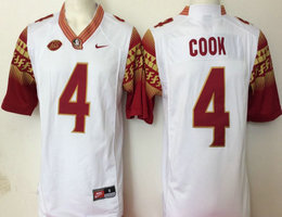 Florida State Seminoles #4 Dalvin Cook White Stitched NCAA Jersey