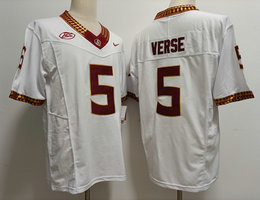 Florida State Seminoles #5 Jared Verse White 2023 F.U.S.E Stitched NCAA Jersey
