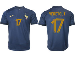France #17 VERETOUT Home 2022-2023 National Soccer Jersey