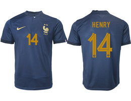 France #4 HENRY Home 2022-2023 National Soccer Jersey