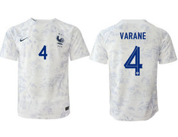 France #4 VARANE Away 2022-2023 National Soccer Jersey