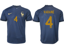 France #4 VARANE Home 2022-2023 National Soccer Jersey