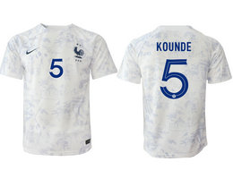 France #5 KOUNDE Away 2022-2023 National Soccer Jersey