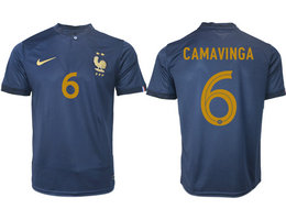 France #6 CAMAVINGA Home 2022-2023 National Soccer Jersey