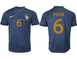 France #6 POGBA Home 2022-2023 National Soccer Jersey
