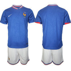 France 2024-25 Blank Home Soccer Jersey
