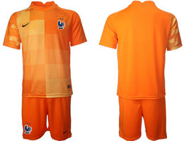 France Blank Orange red goalkeeper 2022 World Cup National Soccer Jersey