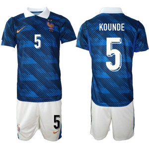France #5 Kounde Home 2026 World Cup Soccer jersey