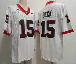 Georgia Bulldogs #15 Carson Beck White 2023 F.U.S.E Stitched NCAA Jersey