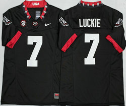 Georgia Bulldogs #7 Lawson Luckie Black Mascot 100th Anniversary Authentic stitched Football jersey