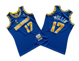 Golden State Warriors #17 Chris Mullin Blue 93-94 Hardwood Classics Authentic Stitched NBA jerseys