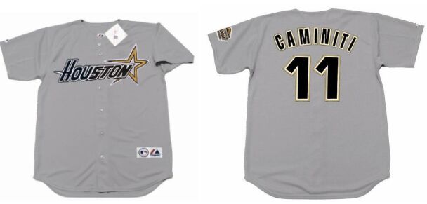 Houston Astros #11 Ken Caminiti Gray 1994 Throwback Baseball Jersey