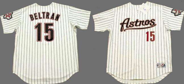Houston Astros #15 Carlos Beltran 2004 White Throwback Baseball Jersey