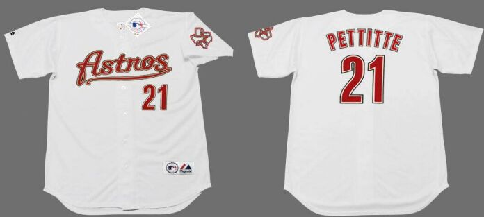Houston Astros #21 Andy Pettitte White Gary Throwback Baseball Jersey