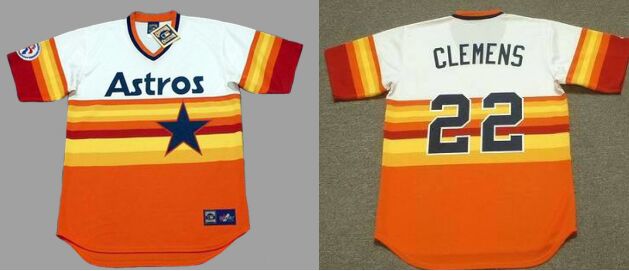 Houston Astros #22 Roger Clemens Pullover Rainbow Throwback Baseball Jersey