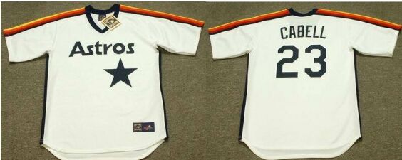 Houston Astros #23 Enos Cabell White 1984 Pullover Throwback Baseball Jersey