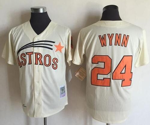 Houston Astros #24 Jimmy Wynn 1971 Cream Mitchell Ness Authentic Stitched MLB Jersey 1