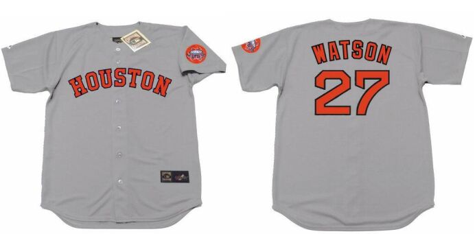 Houston Astros #27 Bob Watson 1971 Gray Throwback Baseball Jersey
