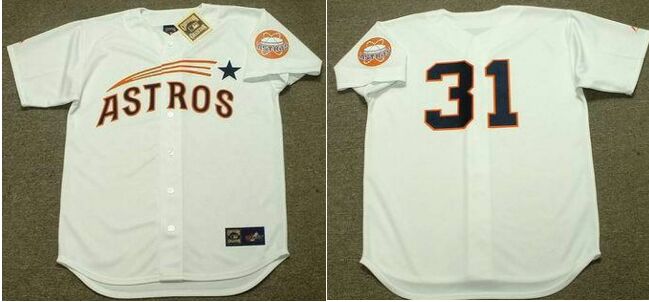 Houston Astros #31 Don Larsen White 1965 Throwback Baseball Jersey