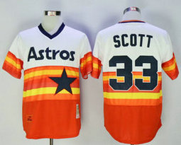 Houston Astros #33 Mike Scott Rainbow Pullover Throwback Baseball Jersey