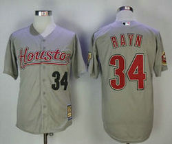 Houston Astros #34 Nolan Ryan Grey Turn Back The Clock Authentic Stitched MLB Jersey