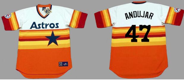 Houston Astros #47 Joaquin Andlijar Pullover Rainbow Throwback Baseball Jersey