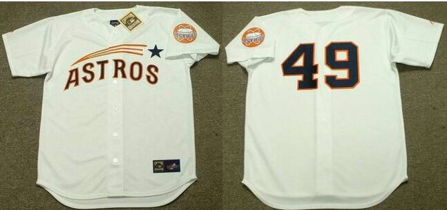Houston Astros #49 Larry Dierker White 1960 Throwback Baseball Jersey