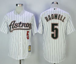 Houston Astros #5 Jeff Bagwell White stripe Turn Back The Clock Authentic Stitched MLB Jersey