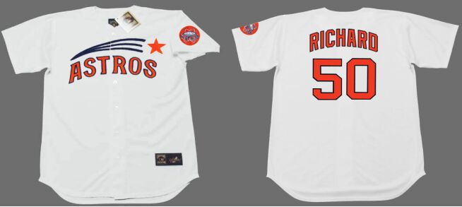 Houston Astros #50 J.R.Richard White 1984 Pullover Throwback Baseball Jersey