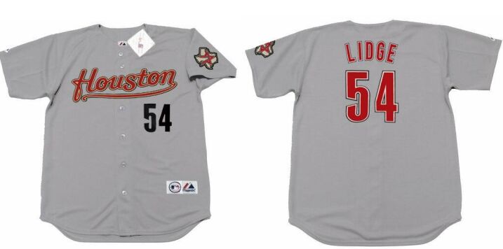Houston Astros #54 Brad Lidge 2005 Gray Throwback Baseball Jersey
