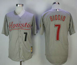 Houston Astros #7 Craig Biggio Grey Turn Back The Clock Authentic Stitched MLB Jersey
