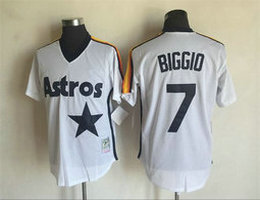 Houston Astros #7 Craig Biggio White Pullover Cooperstown Throwback Authentic Stitched MLB Jersey 1