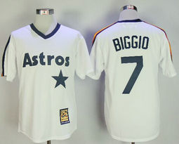 Houston Astros #7 Craig Biggio White Pullover Throwback Authentic Stitched MLB Jersey