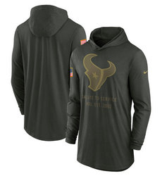 Houston Texans Forest Green 2025 Salute To Service Sideline Dri-FIT Lightweight Pullover Hoodie