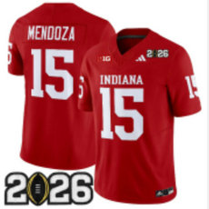 Indiana Hoosiers #15 Fernando Mendoza Red 2026 patch Authentic Stitched NCAA Jersey