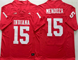 Indiana Hoosiers #15 Fernando Mendoza Red Indiana Front Authentic Stitched NCAA Jersey