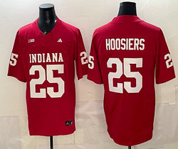 Indiana Hoosiers #25 Hoosiers Red Indiana Front Authentic Stitched NCAA Jersey