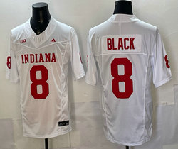 Indiana Hoosiers #8 Kaelon Black White Indiana Front Authentic Stitched NCAA Jersey
